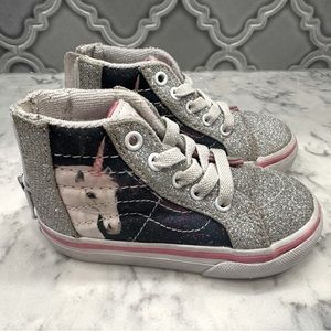 Vans Off The Wall Sparkle Unicorn High Top Sneaker Shoes Size Toddler US 5